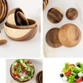 thumbnail image 5 of 7 Pcs Acacia Wooden Serving Bowl Set Salad Mixing Bowl For Fruits Salad Cereal-Ⅰ, 5 of 8