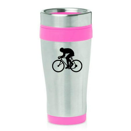 

16oz Insulated Stainless Steel Travel Mug Cyclist (Pink )