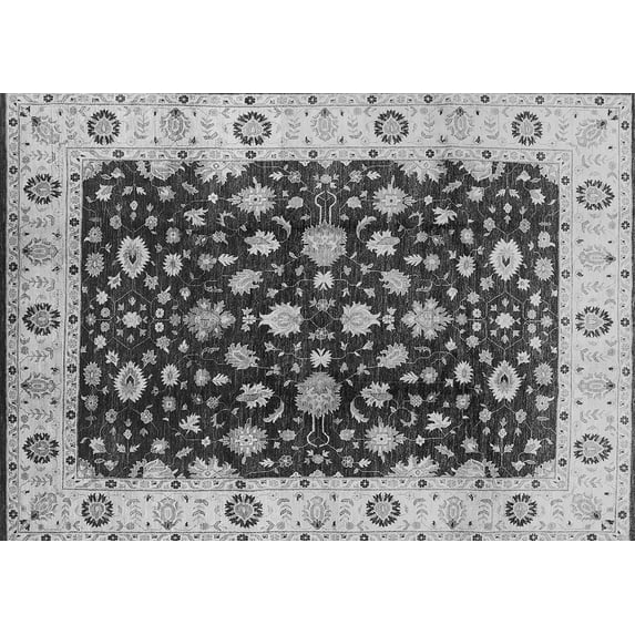 Ahgly Company Indoor Rectangle Oriental Gray Industrial Area Rugs, 7' x 9'