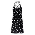 thumbnail image 3 of Galaxy Print Dress for Women Summer Sleeveless Casual A Line Tank Sundress Criss Cross V Neck Mini Dress, 3 of 5