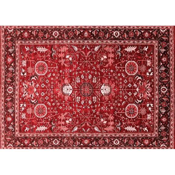 Ahgly Company Indoor Rectangle Oriental Red Industrial Area Rugs, 5' x 8'
