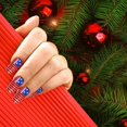 thumbnail image 5 of 2DXuixsh 24 Piece Nails Art Pieces Independence Day Theme Long Nails Full Coverage Women's Nail Decoration with Glue 1Ml July 4Th Nails Art Wear Nails Blue, 5 of 6