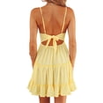 thumbnail image 3 of DYMADE Women Plus Size Sexy Lace Suspender Patchwork Backless Bow Princess A-line Dress, 3 of 4