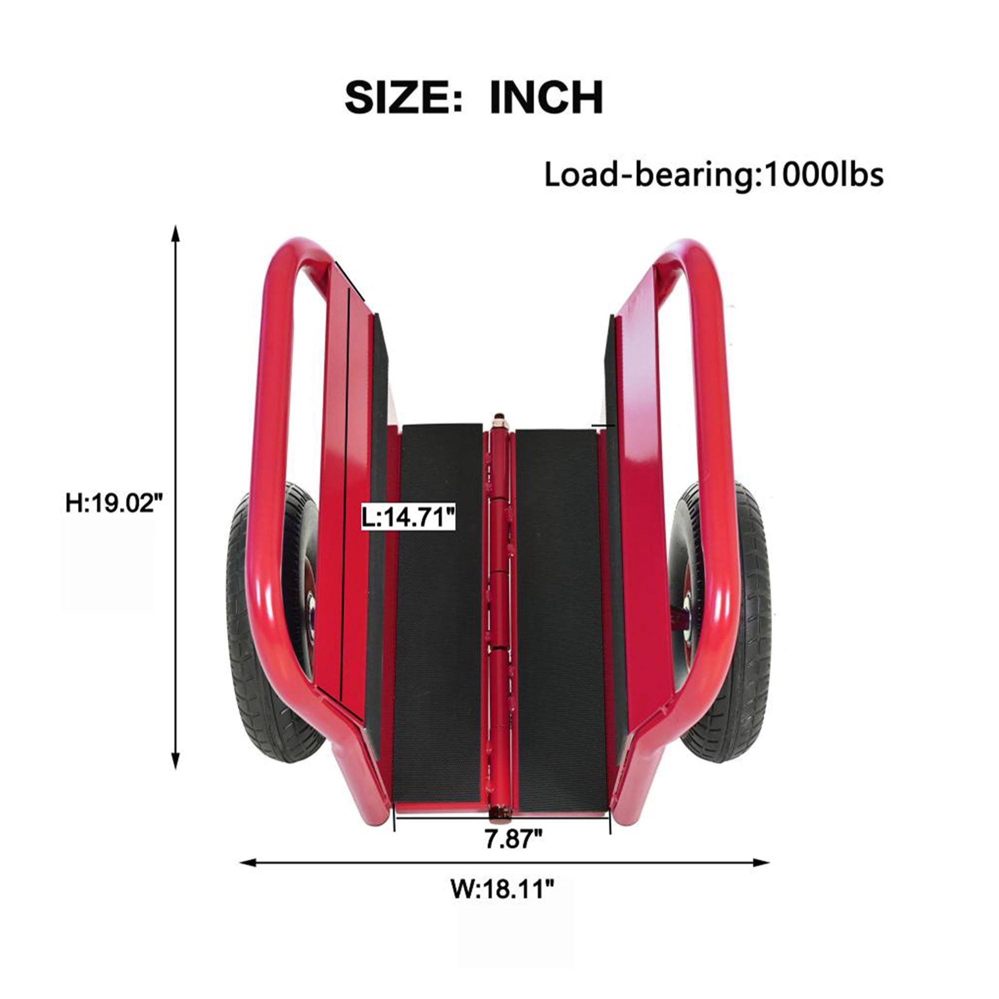 Heavy Duty Panel Dolly, Slab Dolly, Two Nice Handles, 10" Solid Rubber Tires, Super Weight 1000 LBS, All-Terrain Movement for Heavy Drywall Sheet & Door Material