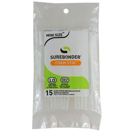 Foam Hot Glue Stick, Mini Size 4" - 15 Pack (FM-15)