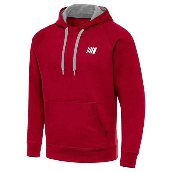 Men's-Antigua Red NASCAR Merchandise Victory Pullover Hoodie