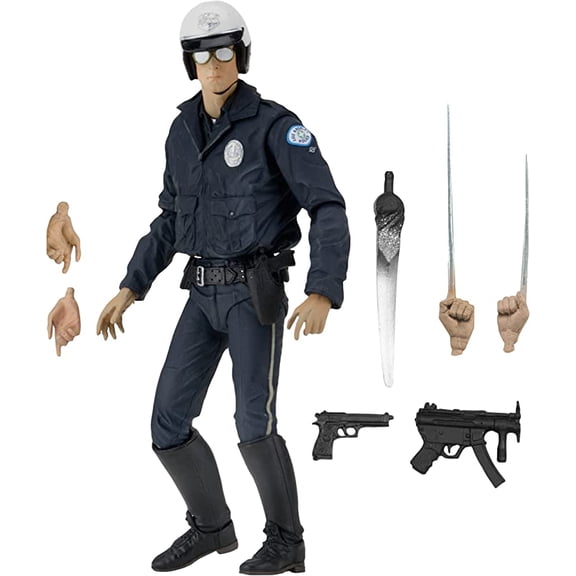 NECA - Ultimate T-1000 Motorcycle Cop Terminator Scale Action Figure, 7"
