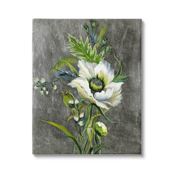 Stupell Industries Detailed Flower Buds Bloom Graphic Art Gallery Wrapped Canvas Print Wall Art, Design by Liz Jardine
