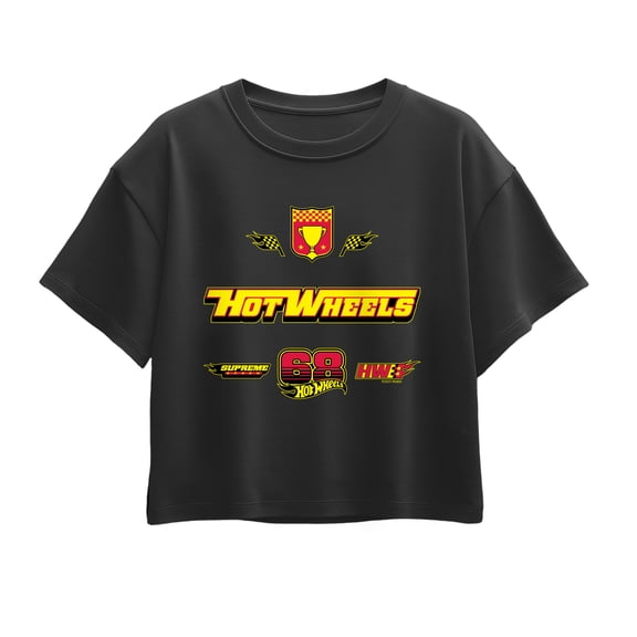 Hot Wheels - Soccer Jersey Girls' Short Sleeve Boxy Graphic T-Shirt