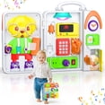 thumbnail image 1 of Innosky Busy Board Juguetes Montessori para niños pequeños de 1 año y niña Juguetes para bebés de 12 a 18 meses Juguetes sensoriales para niños pequeños de 1 a 3 años Juguetes de viaje educativos bili, 1 of 7