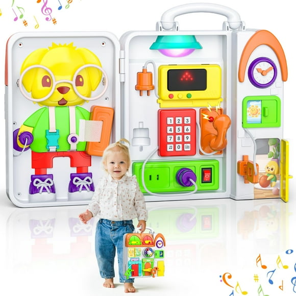 Innosky Busy Board Juguetes Montessori para niños pequeños de 1 año y niña Juguetes para bebés de 12 a 18 meses Juguetes sensoriales para niños pequeños de 1 a 3 años Juguetes de viaje educativos bili