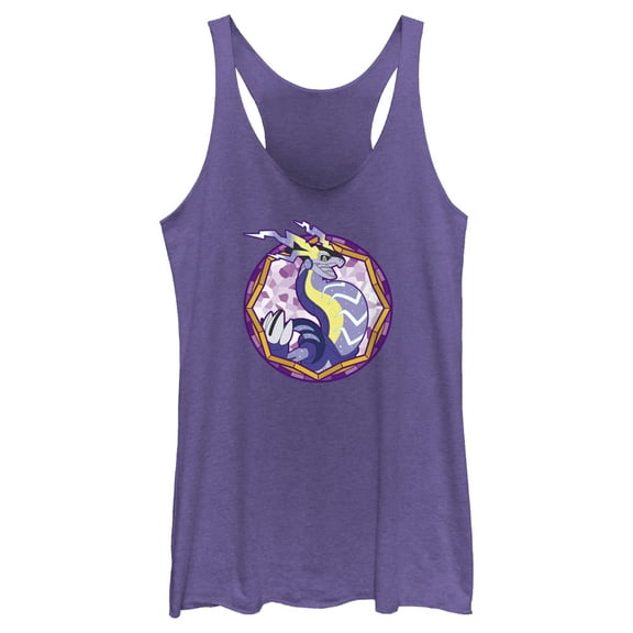 Women's Pokemon Miraidon Circle Racerback Tank Top Purple Heather Large