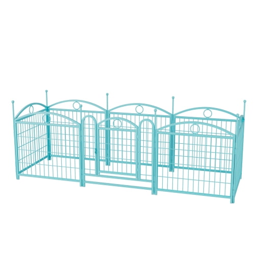 Zephypaws 24" Dog Playpen, 8-Panel Foldable Metal Exercise Pen with Door – Indoor/Outdoor Heavy Duty Puppy Fence, Portable Pet Playpen for Small, Medium & Large Dogs, Blue
