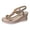 Gold, variant on Vintage Metallic Glitter Platform Wedge Dressy Sandals for Women Bride Wedding Bohemian Beach Leather Chunky High Heels Slingback Dress Summer Shoes Black Size 9