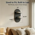 thumbnail image 3 of American Art Decor Black Boho Arched Modular Carved Wall Shelf, Wooden 2-Tier Floating Bookshelf for Wall, Fluted Arch Display Shelf for Bedroom Bathroom Kitchen Living Room Decor, 14" x 24", 3 of 8