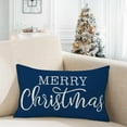 thumbnail image 5 of Blue Christmas Lumbar Pillow Cover 12x20 Inches for Christmas Decorations Merry Christmas Throw Pillow Covers Winter Holiday Cushion Case Decoration for Sofa Couch, 5 of 6