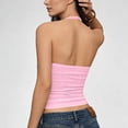 thumbnail image 6 of VBVC Women's Y2k Halter Neck Ribbed Tank Top,Ladies Slim Sleeveless Basic Cami,Going Out Tops For Women,Pink,S-2XL, 6 of 6