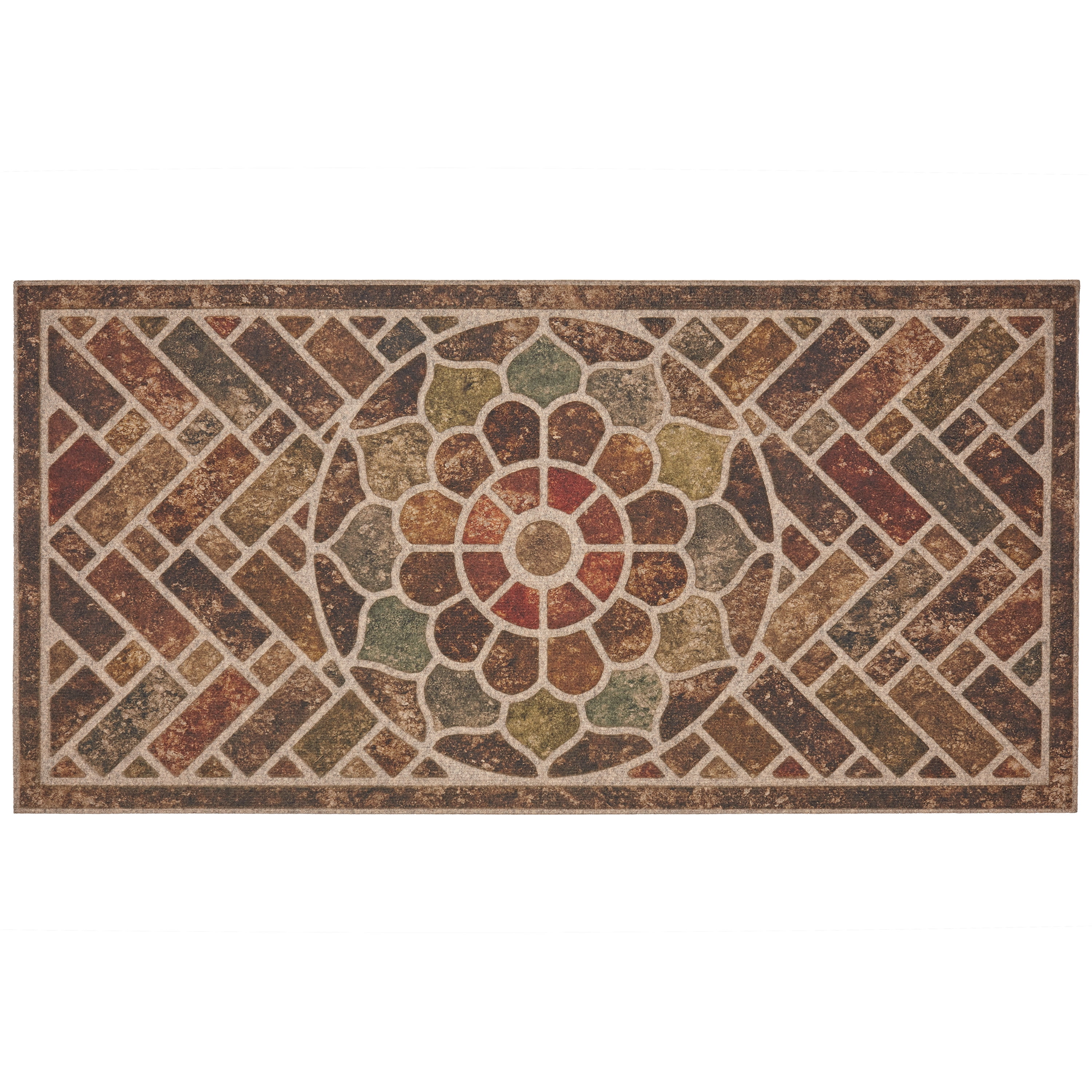 Mohawk Home Ornamental Entry Mat Ornamental Brick Mat Scatter, 2'x4
