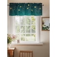 thumbnail image 2 of Yellow Teal Star Curtain Valances for Windows, Elegant Sky Star Art Kitchen Valance Window Treatment, Light Filtering Block Curtains for Bathroom/Bedroom/Living Room 42'' x 12'', 2 of 9