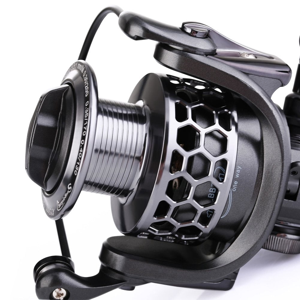 Fishing Reel 13+1bb Light Weight Ultra Smooth Aluminum Spinning With Free Spare Graphite Spool