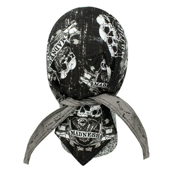 Biker Headwrap Danbanna Deluxe Du-Rag Cap Doo Rag Bandana by Mdream - Skull Madness