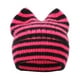 thumbnail image 1 of Gorro de lana con orejas de rayas y forma de pan al vapor para niños, gorro de invierno grueso con protección para las orejas, gorro de mujer, 1 of 2