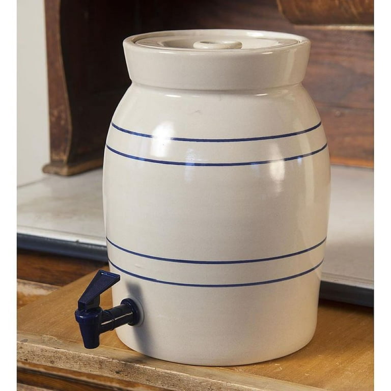 Martinez Pottery Heritage Blue Stripe Stoneware Water Cooler and