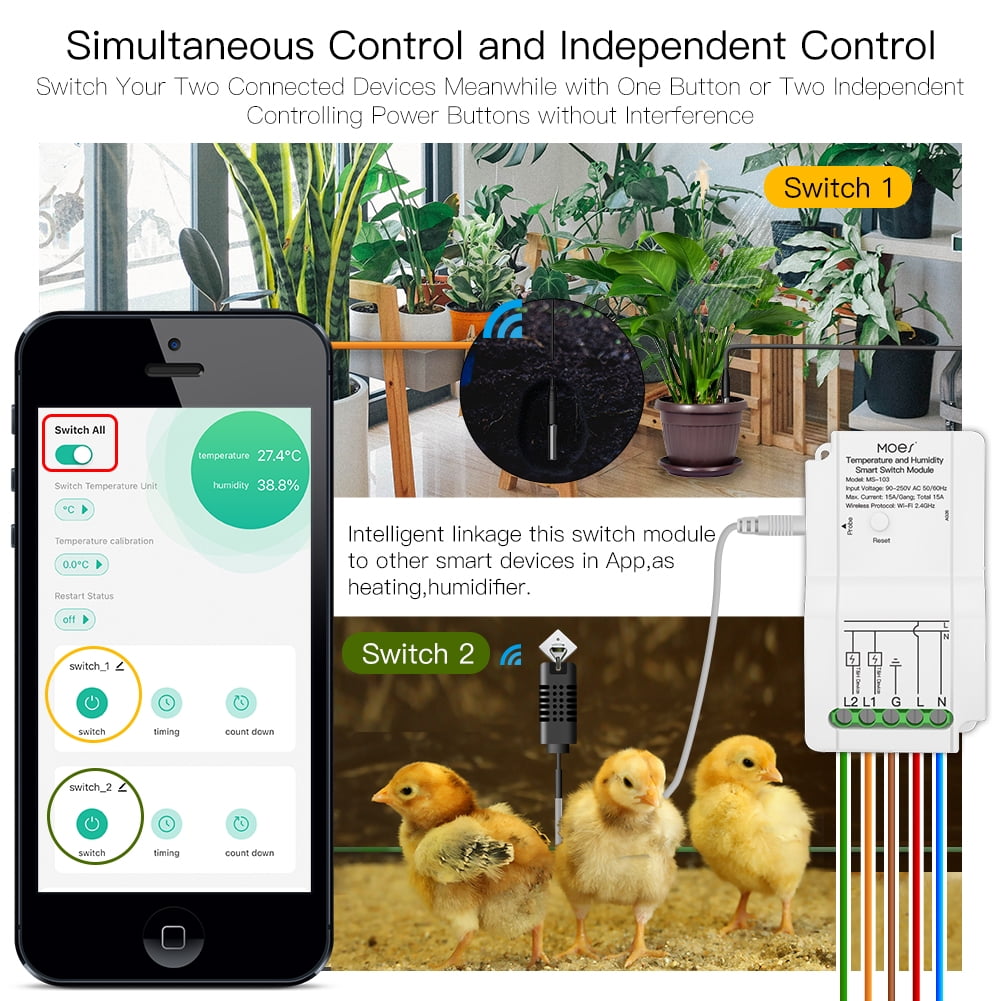 WiFi Control Monitor Temperature Humidity Countdown Repeat Single Timing Smart