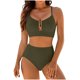 thumbnail image 2 of Conjunto de bikini tankini de color liso para mujer con parte superior y braguita de corte alto. Traje de baño de dos piezas para mujer. Trajes de baño tankini para mujer. Trajes de baño de 2 piezas p, 2 of 9