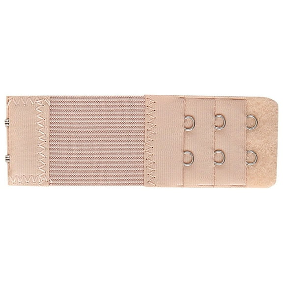 TELOLY Women's Bra Strap Extenders, Elastic Extensions Bra Extender Set 3 Rows x 2 Hooks, Beige One Size