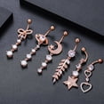 thumbnail image 4 of SNNROO 14G Belly Button Ring Surgical Steel Navel Rings CZ Piercing Jewelry 6Pcs, 4 of 8