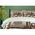 thumbnail image 5 of Ambesonne Traditional Duvet Cover Set, Oriental Ethno Artwork, Calking, Umber Dark Teal Ivory, 5 of 6