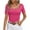 Hot Pink, variant on Fesfesfes Basic Tees for Women's Fashion Solid Round Neck Short Sleeves Casual T-Shirt Top Tops for Women M(US:6)