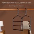 thumbnail image 4 of Solid Wood Multi-Layer Pants Hangers Non-Slip Metal Pants Rack Closet Organizer, 4 of 6