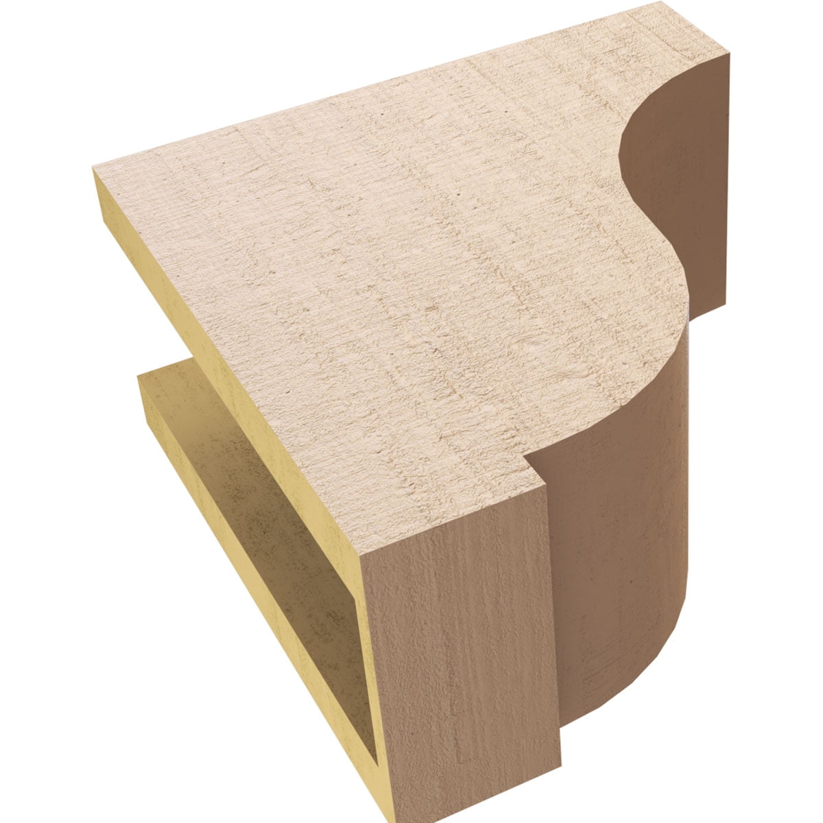 5"W x 10"D x 10"H Classic Van Buren Rough Cedar Woodgrain TimberThane Corbel, Primed Tan