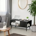 thumbnail image 6 of HomGarden Wood Coffee Table, Modern Console Sofa Side Table Cocktail Table Black, 6 of 10
