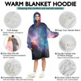 thumbnail image 6 of Wearable Blanket Hoodie,Colorful Starry Sky and Universe Oversized Sherpa Blanket Hoodie with Super Pockets,Super Warm Fuzzy Pullover for Women & Men, 6 of 6