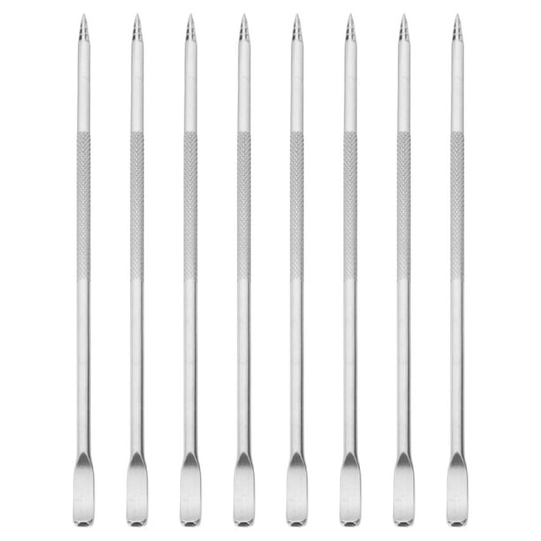 Juego de 8 bolígrafos decorativos de acero inoxidable para café, reutilizables, para uso doméstico o en cafeterías.