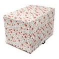thumbnail image 1 of Flower Dog Crate Cover, Flourishing Peonies in Vintage Style Flower Buds Bloom Summer Garden Art, Easy to Use Pet Kennel Cover Small Dogs Puppies Kittens, 7 Sizes, Dark Coral White, by Ambesonne, 1 of 6