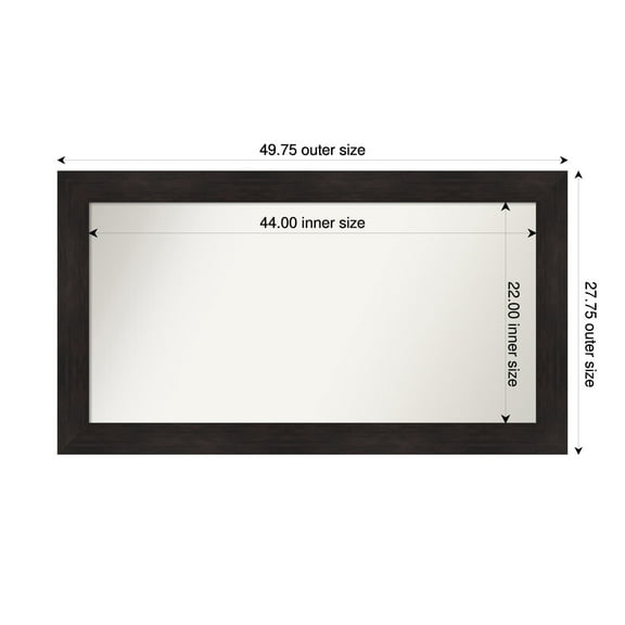 Amanti Art Custom Framed Wall and Bathroom Mirror (27.75 x 49.75 in.), Furniture Espresso Frame