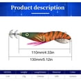 thumbnail image 2 of Plantilla de calamar luminosa artificial de 130 mm con gancho para equipo de pesca al aire libre (estilo D), 2 of 6