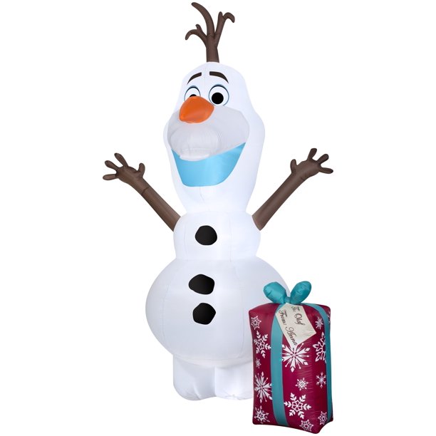 Airblown Olaf w/ Present Christmas Inflatable