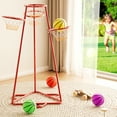 thumbnail image 5 of Bruce&Shark Kids Basketball Hoop Portable Basketball Stand Toys Basketball Indoor Outdoor, Portable Basketball with 4 Hoops at Varying Heights and 4 Balls Toy Set for Age 3 Years and Up, 5 of 9