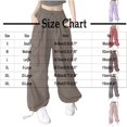 thumbnail image 3 of EaskTriop Women's Baggy Wide Leg Cargo Pants High Waisted Utility Trousers Relaxed Fit Drawstring Multi-Pockets Casual Outdoor Slacks, 3 of 6