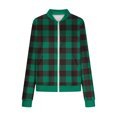 thumbnail image 5 of AUNVITO Women's Stretchy Breathable Plaid Waffle Zipper Jacket with Pockets Lightweight Casual Outerwear for Fall Winter Fashion, 5 of 5