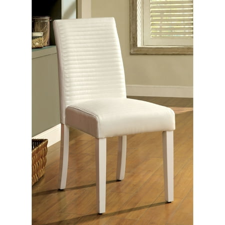 Furniture of America Kratz Contemporary Leatherette Parson Dining Chair - White - Walmart.com