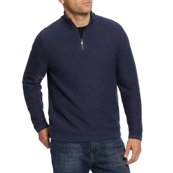 Flag & Anthem Men's Henryville 1/4 Zip Pullover Sweater, Navy Heather, Small