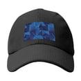 thumbnail image 4 of Baseball Cap Bent Eaves Design 6 Piece Cap Body Breathable Not Hot Plastic Cap Drag For Daily Travel Vacation Blue Geometric Lines_2 Black, 4 of 8