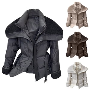 UPPADA Womens Winter Cropped Puffer Jackets Lightweight Quilted Down Jackets Hooded Zip up Short Warm Quilted Puffer Coats Casual Outerwear with Pockets,Puffer Jacket Womens Waterproof Khaki,L