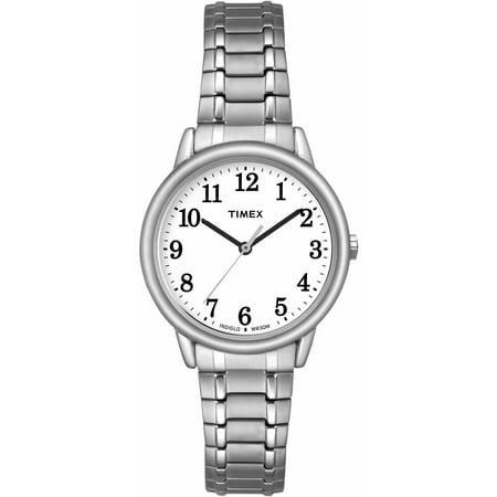 Timex Women's Easy Reader Watch, Silver-Tone Stainless Steel Expansion Band